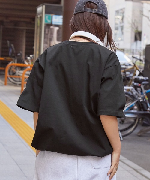 MONO-MART tシャツ ゲームデザイン ワッペンロゴ刺繍 ドロスト