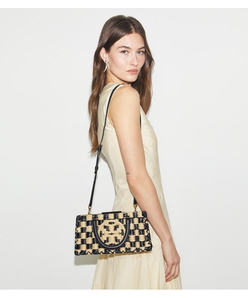 TORY BURCH ロゴ エラ イースト ウェスト クロシェ かごバッグ TORY BURCH かごバッグ カゴバッグ エラ ハンドクロシェ