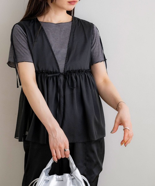 ベスト ジレ レイヤードノースリトップスSET レディース NOAHL ベスト ジレ 「NOAHL」ノースリーブシアーレイヤード
