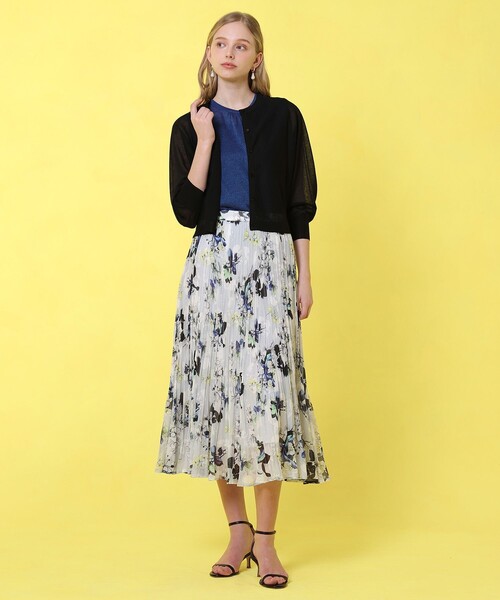 ANAYI（アナイ） スカート bouquet プリント プリーツスカート