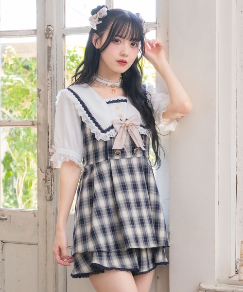 レラローズ　セットアップ♡ ロジータ ROJITA フロントレースアップセットアップ （ホワイト