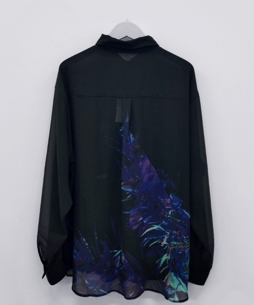 NOVESSEL シャツ 「NOVESSEL/ノベセル」シフォン花柄シースルー