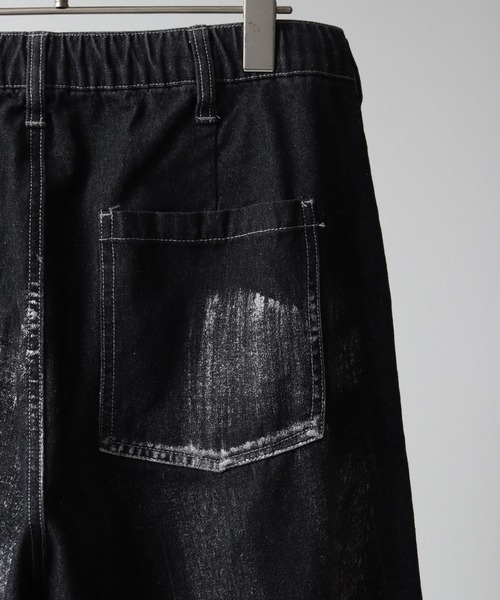 ジーンズ 箔プリントデニムワイドパンツ メンズ レディース : ZOZOTOWN