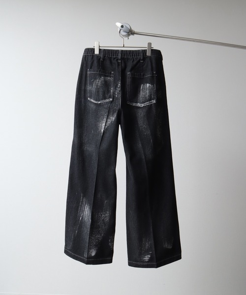 ジーンズ 箔プリントデニムワイドパンツ メンズ レディース : ZOZOTOWN
