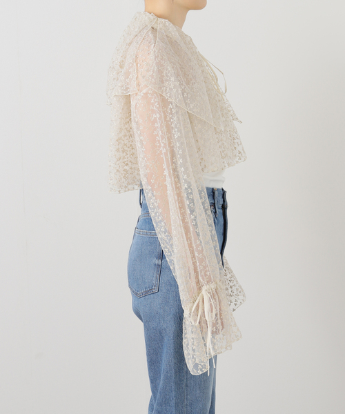 ブラウス シャツ MIOSMOKEY EMB LACE BOLERO 251ST006-A：ブラウス レディース MIOSMOKEY EMB LACE BOLERO 251ST006-A：ブラウス（シャツ