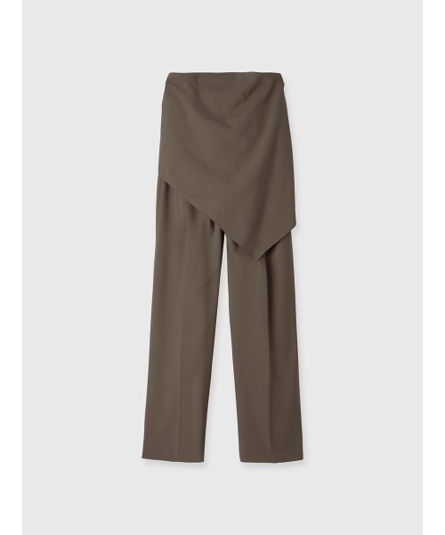 anuans パンツ スカーフレイヤーテーパードパンツ レディース