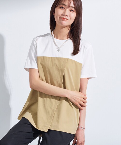 INDIVI（インディヴィ） tシャツ 「洗える」ビスチェレイヤード風