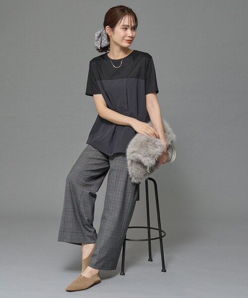 INDIVI（インディヴィ） tシャツ 半袖 「洗える」ビスチェレイヤード風