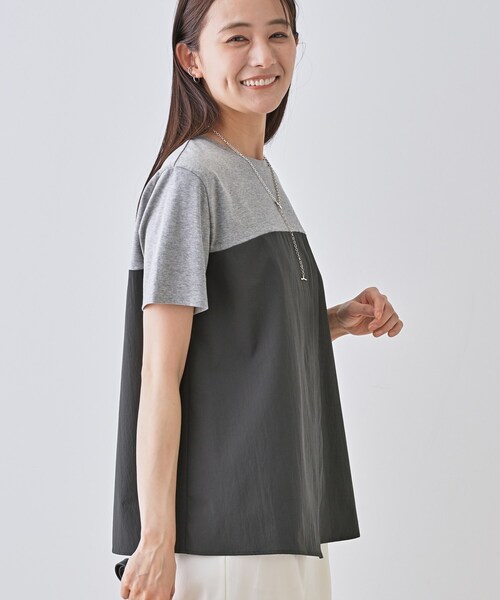 INDIVI（インディヴィ） tシャツ 半袖 「洗える」ビスチェレイヤード風