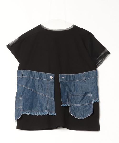 tシャツ AULA AILA（アウラ アイラ）別注デニムレイヤードＴシャツ レディース AULA AILA tシャツ AILA（アウラ アイラ）別注デニムレイヤード