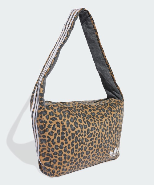 adidas Originals ショルダーバッグ レオパード ロゴ コットン adidas ショルダーバッグ レオパード柄ラージ LEO L BAG
