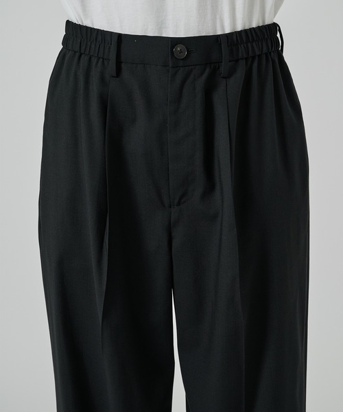 スラックス 「STUDIOUS」COOL WOOL WIDE SLACKS / 涼しいウール メンズの画像