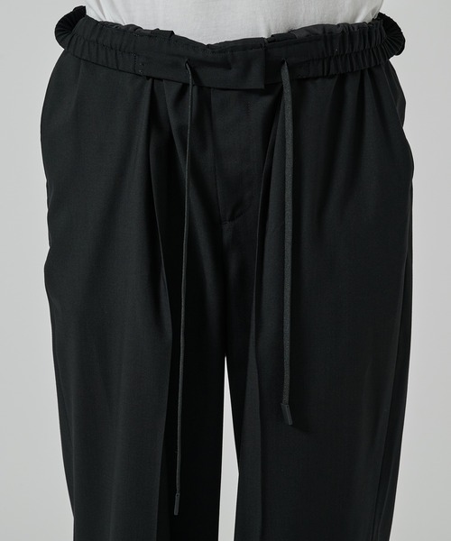 スラックス 「STUDIOUS」COOL WOOL WIDE SLACKS / 涼しいウール メンズの画像