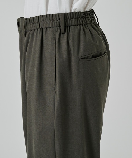 スラックス 「STUDIOUS」COOL WOOL WIDE SLACKS / 涼しいウール メンズの画像