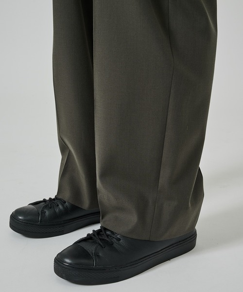 スラックス 「STUDIOUS」COOL WOOL WIDE SLACKS / 涼しいウール メンズの画像