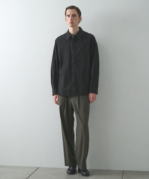 スラックス 「STUDIOUS」COOL WOOL WIDE SLACKS / 涼しいウール メンズの画像