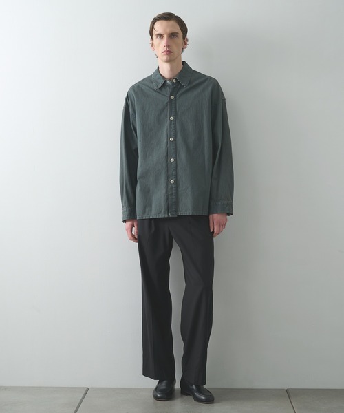 スラックス 「STUDIOUS」COOL WOOL WIDE SLACKS / 涼しいウール メンズの画像