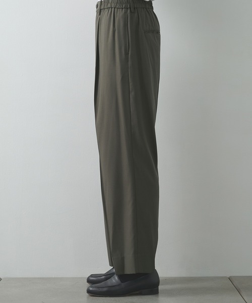 スラックス 「STUDIOUS」COOL WOOL WIDE SLACKS / 涼しいウール メンズの画像