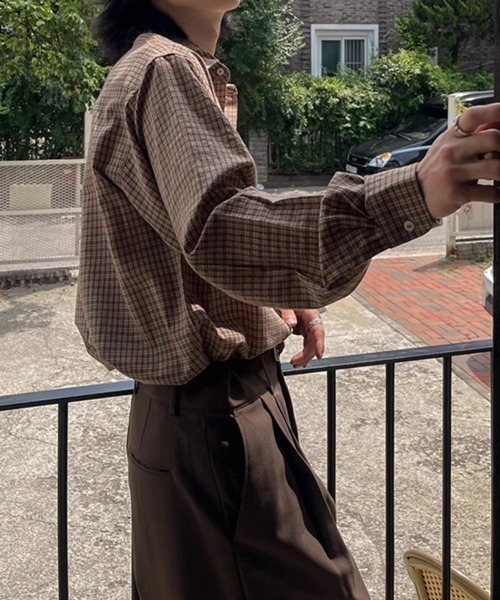 NOWLE（ノウル） シャツ 「NOWLE」ダブルポケット レトロ チェック