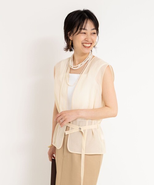 NOLLEY'S（ノーリーズ） ベスト ジレ オーガンジージレ レディース