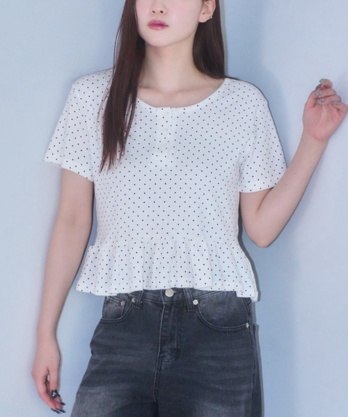 tシャツ Mellow velour top レディース ALEXIA STAM（アリシアスタン）の「Mellow Hem Rib Cropped Top