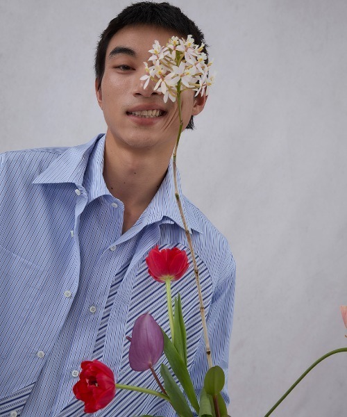 류ページ TXA シャツ 門倉太久斗/22世紀ジェダイ Slash striped shirt メンズ