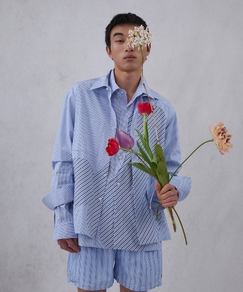 류ページ TXA シャツ 門倉太久斗/22世紀ジェダイ Slash striped shirt メンズ