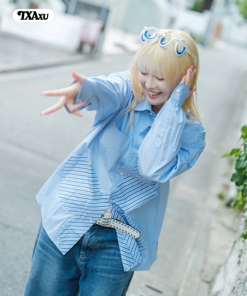 TXA シャツ 門倉太久斗/22世紀ジェダイ Slash striped shirt メンズ