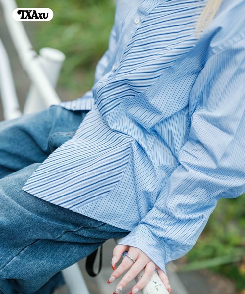 TXA シャツ 門倉太久斗/22世紀ジェダイ Slash striped shirt メンズ