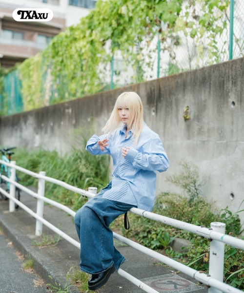 TXA シャツ 門倉太久斗/22世紀ジェダイ Slash striped shirt メンズ