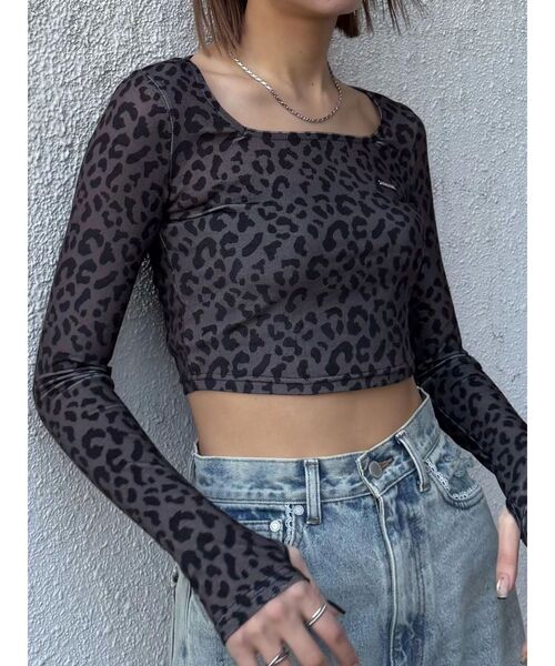 EMODA（エモダ） tシャツ シアーベロアプレートクロップトップ
