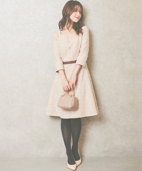 「LAISSE PASSE」 7分袖ワンピース 40 ピンク レディース_画像3