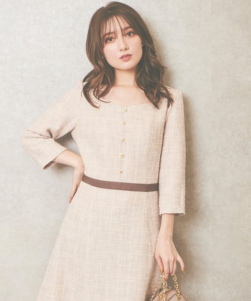 「LAISSE PASSE」 7分袖ワンピース 40 ピンク レディース_画像5