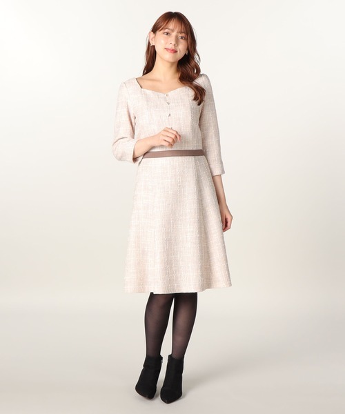 「LAISSE PASSE」 7分袖ワンピース 40 ピンク レディース_画像7