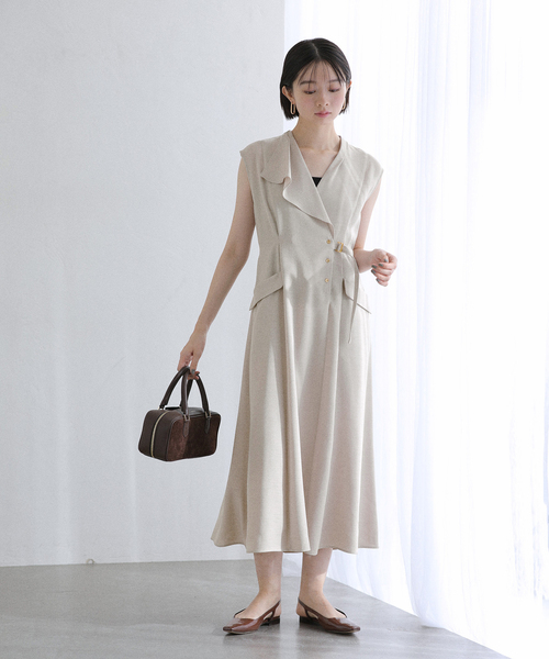 La TOTALITE ワンピース 「追加」「洗える」アシメラペルツイル