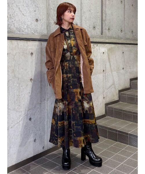 MURUA（ムルーア） コート アウター フェイクスウェードワーク