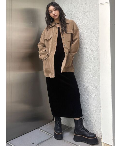 MURUA（ムルーア） コート アウター フェイクスウェードワーク