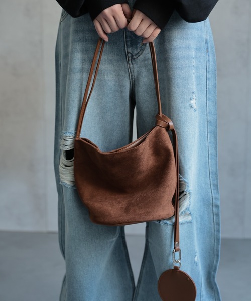 ap retro ショルダーバッグ バッグ スウェード調ハンドBag / チャーム