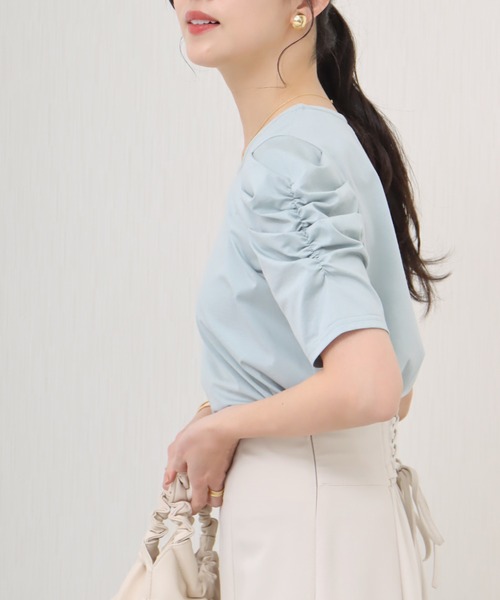 「libelle more」 「MARLENE JOBERT」半袖カットソー L ネイビー レディース_画像6