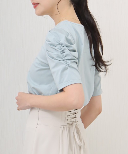 「libelle more」 「MARLENE JOBERT」半袖カットソー L ネイビー レディース_画像7