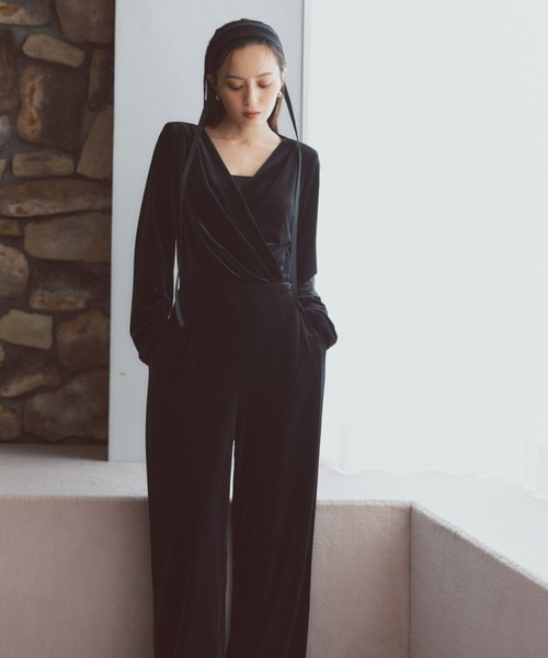 anuans（アニュアンス） サロペット オーバーオール ベロアカット