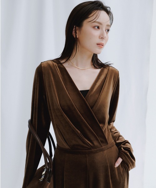 anuans（アニュアンス） サロペット オーバーオール ベロアカット