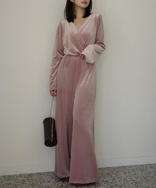 anuans（アニュアンス） サロペット オーバーオール ベロアカット