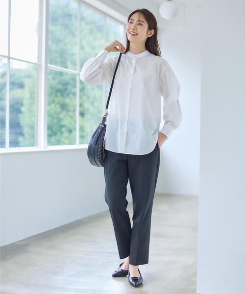 リフレクト（Reflect）/【さらっと一枚で決まる／重ね着にもおすすめ◎】タックスリーブシャツブラウス Reflect（リフレクト） ブラウス シャツ 「さらっと一枚で決まる／重ね