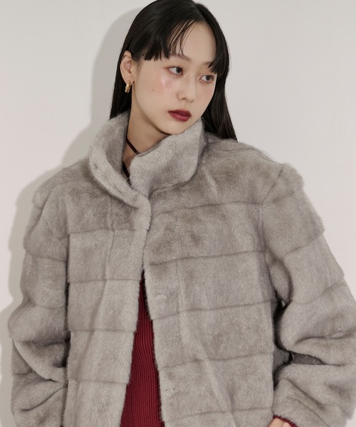 スナイデル新品未使用タグ付きファージャケット ファーライクミドルニットジャケット(ジャケット)｜アウター｜SNIDEL