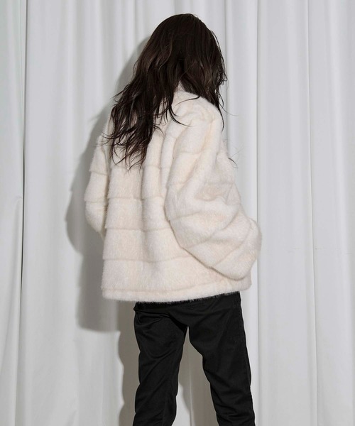 Ezick ブルゾン アウター mink feel fur coat ミンクタッチファー