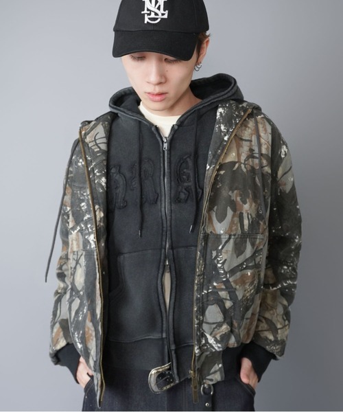 SPINNS（スピンズ） パーカー 短丈ダブルジップパーカー/パッチワーク