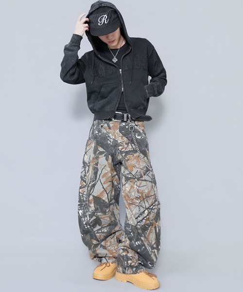 SPINNS（スピンズ） パーカー 短丈ダブルジップパーカー/パッチワーク