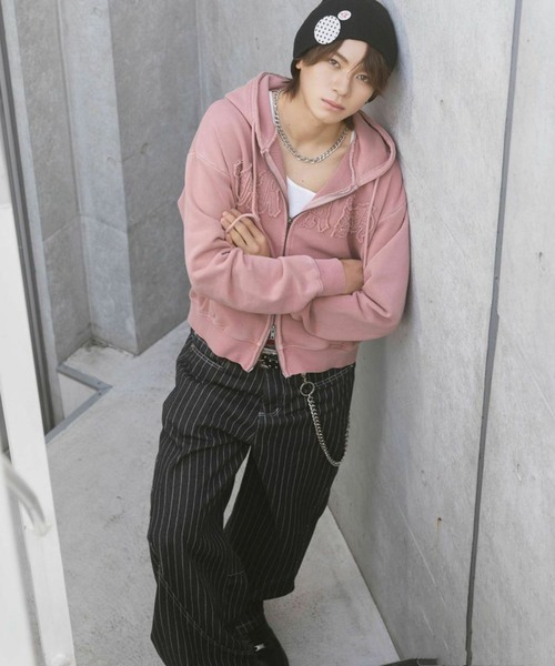 SPINNS（スピンズ） パーカー 「内田金吾くん着用」短丈ダブルジップ