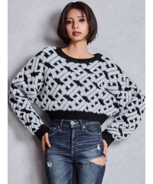 GYDA（ジェイダ） ニット セーター GGチェーンロゴラメニットトップス